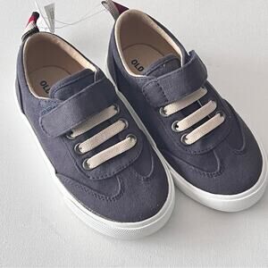 Old Navy Low Top Navy Toddler Boys Slip On Sneakers With Faux Laces Sz 7 NWT